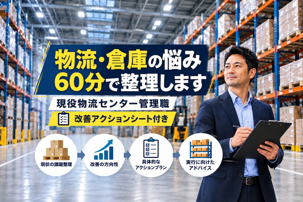 物流・倉庫のお悩みを整理します 生産性・在庫・出荷品質・人員など現場のお悩みにアドバイス イメージ1