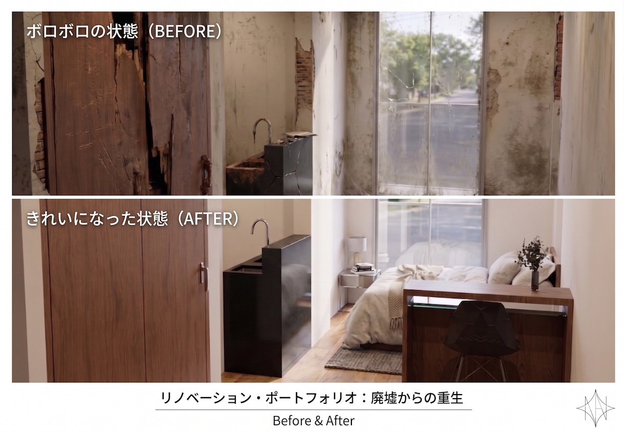 空き家、中古住宅、賃貸物件の建築パース作成します 宅建保有者・空き家再生士が、理想のリノベを3Dパースで具現化 イメージ2