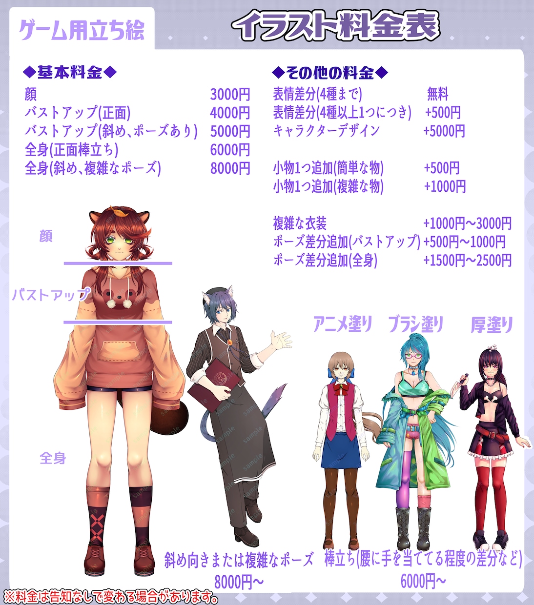 ゲームに使える立ち絵描きます イラスト自作のゲームクリエイターが制作！【商用利用可！】 イメージ2