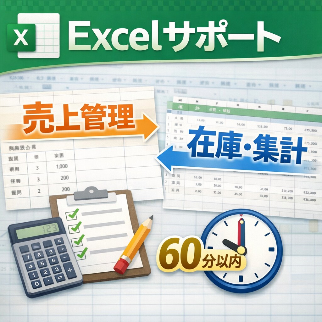 Excelのデータ集計・関数サポートします 関数・表作成・グラフなど丁寧に対応します イメージ1