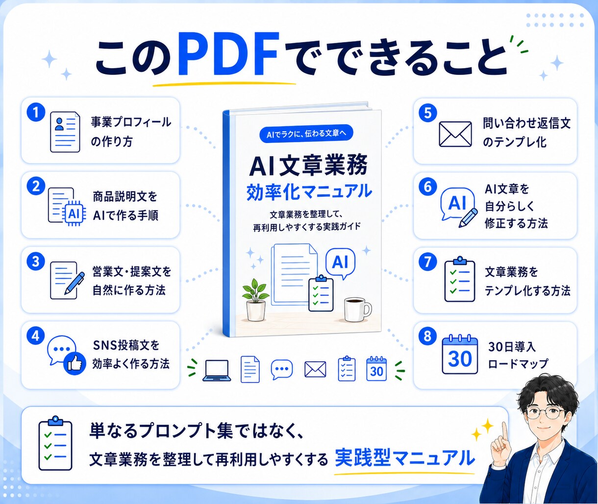 AIで文章効率化！時短マニュアルをお渡しします 【個人事業主向け】商品説明やSNS投稿を時短する実践PDF！ イメージ3