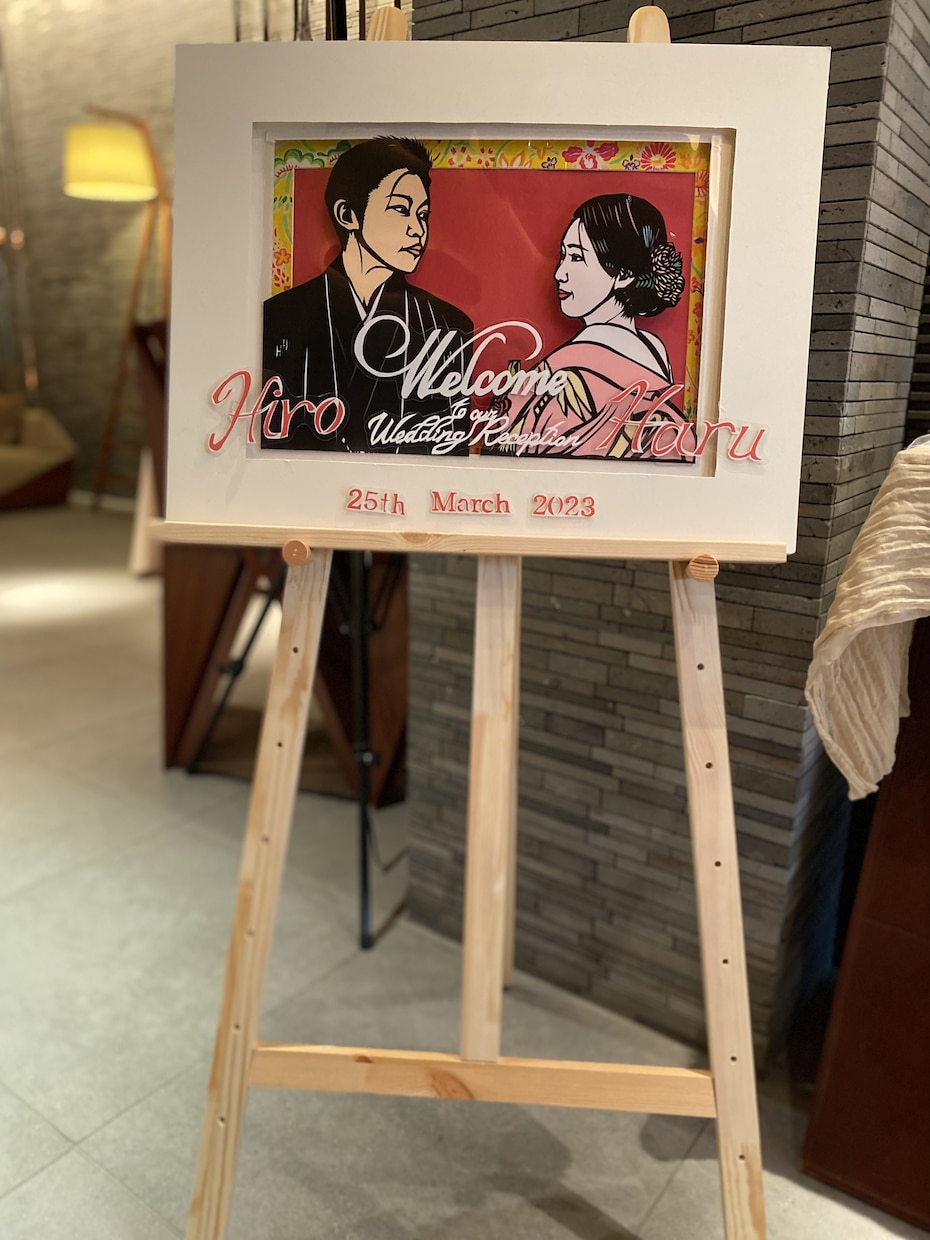 ウエディングウェルカムボードの作成を致します 前撮り等の画像から切り絵を作成しウエディングボードを作成！ イメージ3