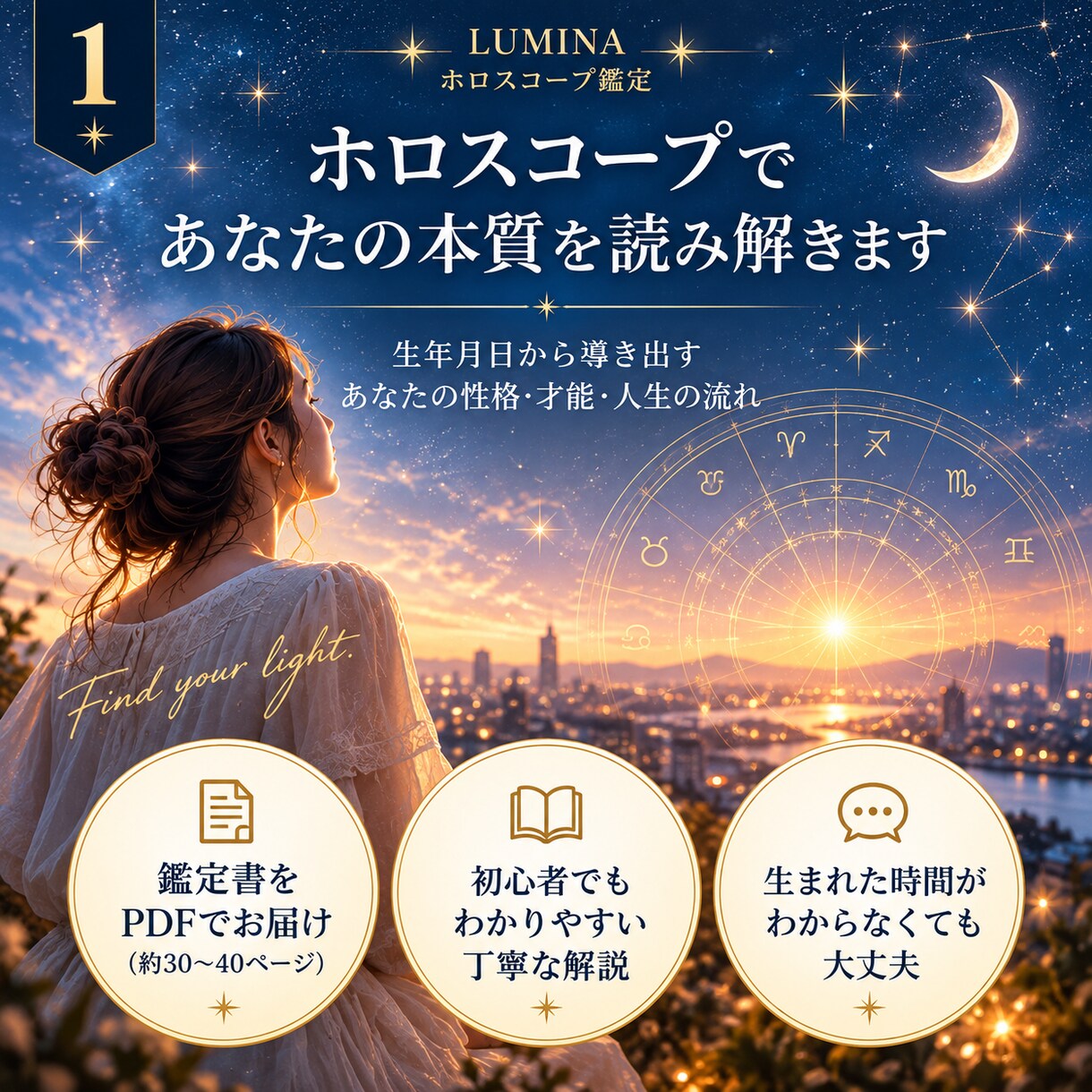 四柱推命×西洋占星術で総合鑑定します 自分を知るための、あなただけの総合鑑定書 イメージ1