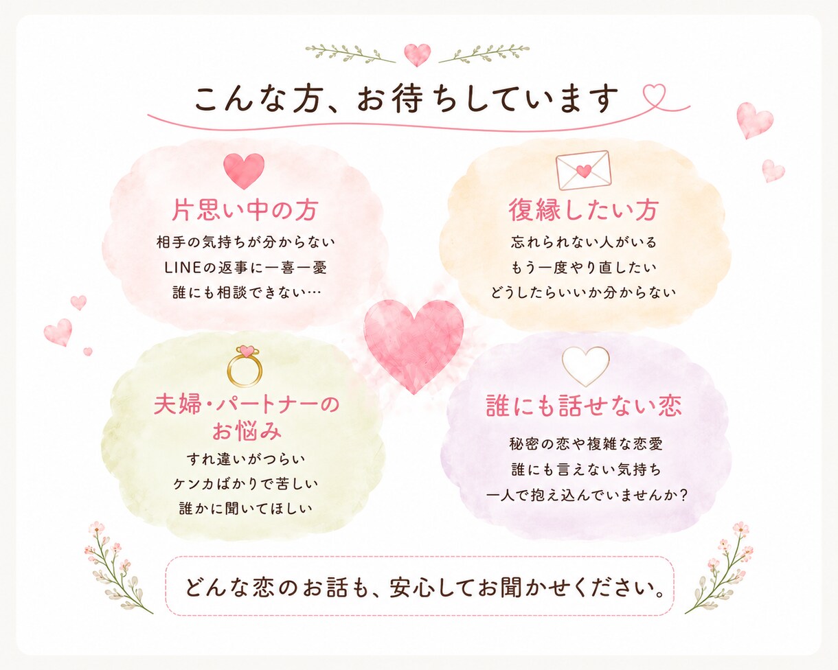 好きだから、苦しくなることもあります ひとりで抱え込まず、お話しください イメージ3