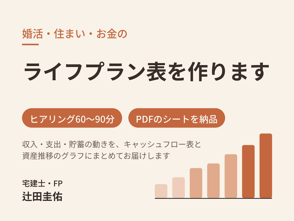 婚活・住まい・お金のライフプラン表を作ります 宅建士・FPが、ヒアリング後にプランシートをお届け イメージ1
