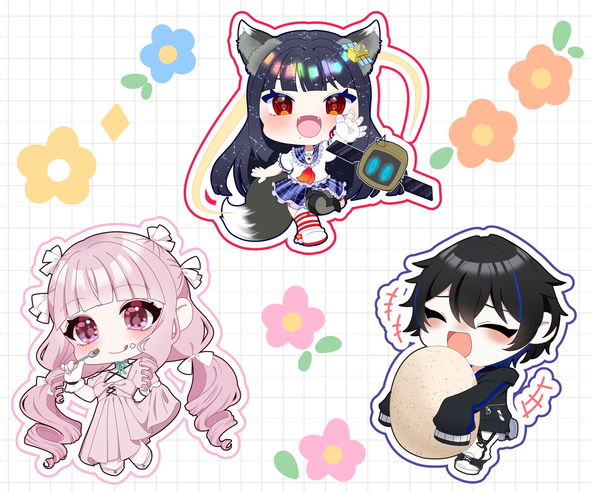 ファンにも届く可愛さ！ミニキャライラスト制作します 何度でも使える◎サムネやグッズにも イメージ3