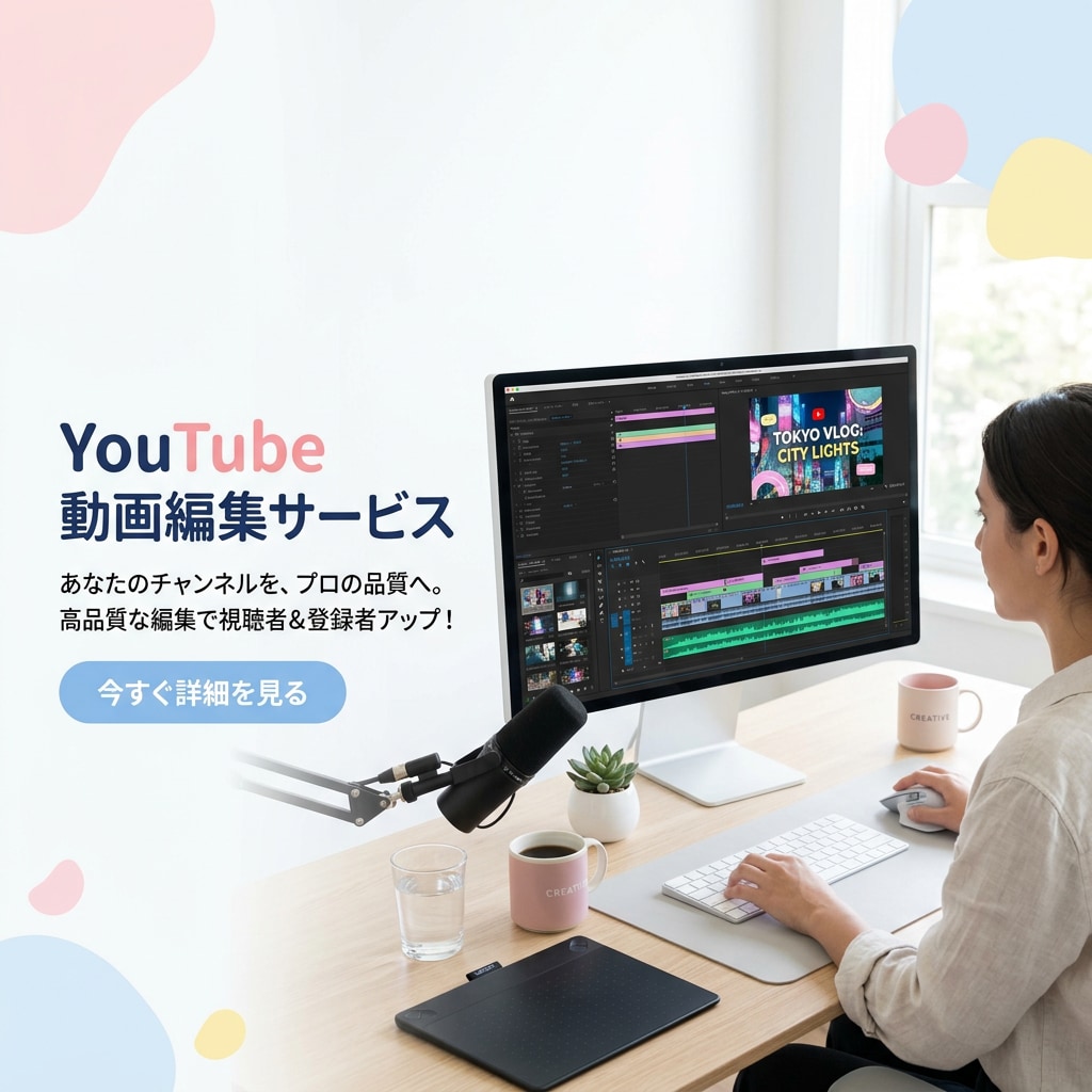 YouTube・ショート動画編集しますます YouTube、TikTok、ショート動画など幅広く対応 イメージ1
