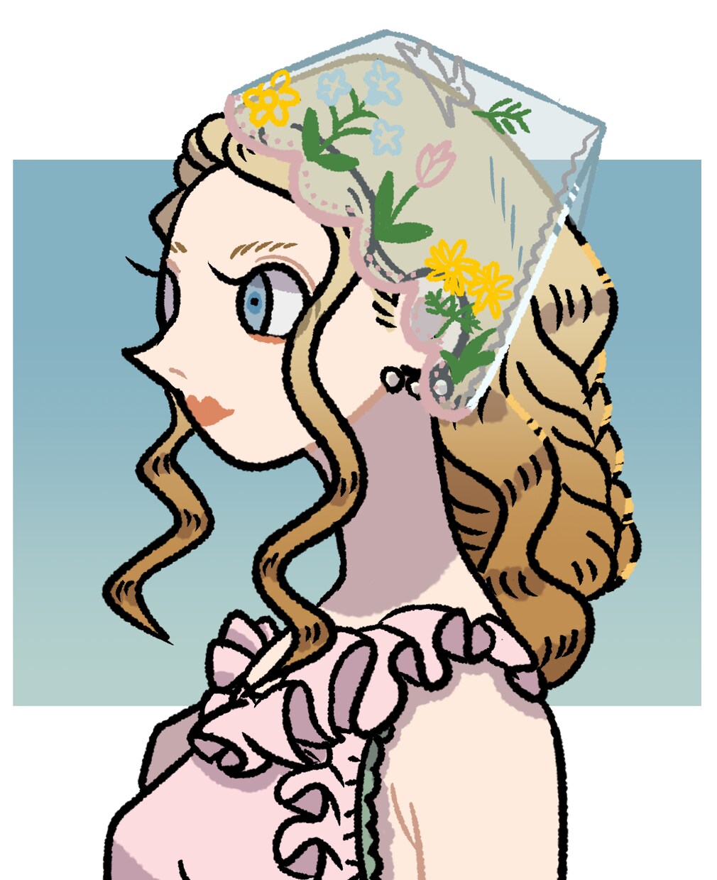 おしゃれでかわいい人物画描きます ポップで可愛い人物画 SNSアイコンなどにいかがですか イメージ2