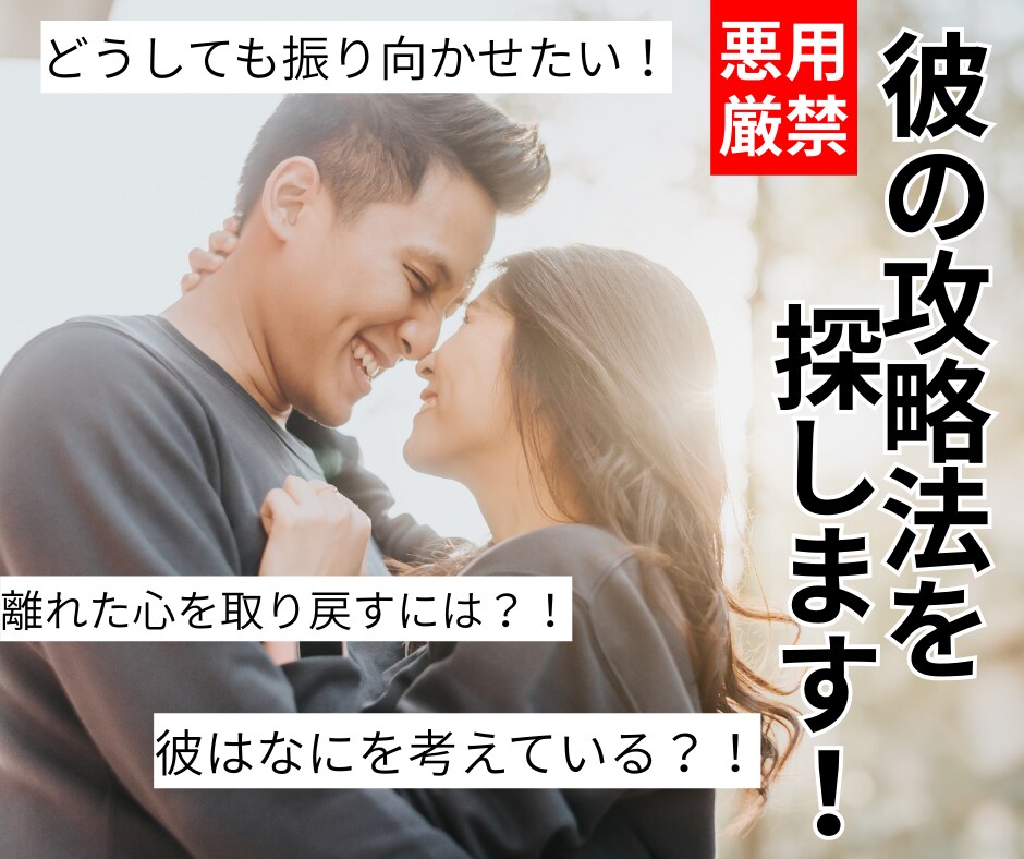 悪用厳禁！【女性限定】大好きな彼の攻略法を伝えます 攻略したいとおもった方、ぜひ一度お話しましょう♪ イメージ1