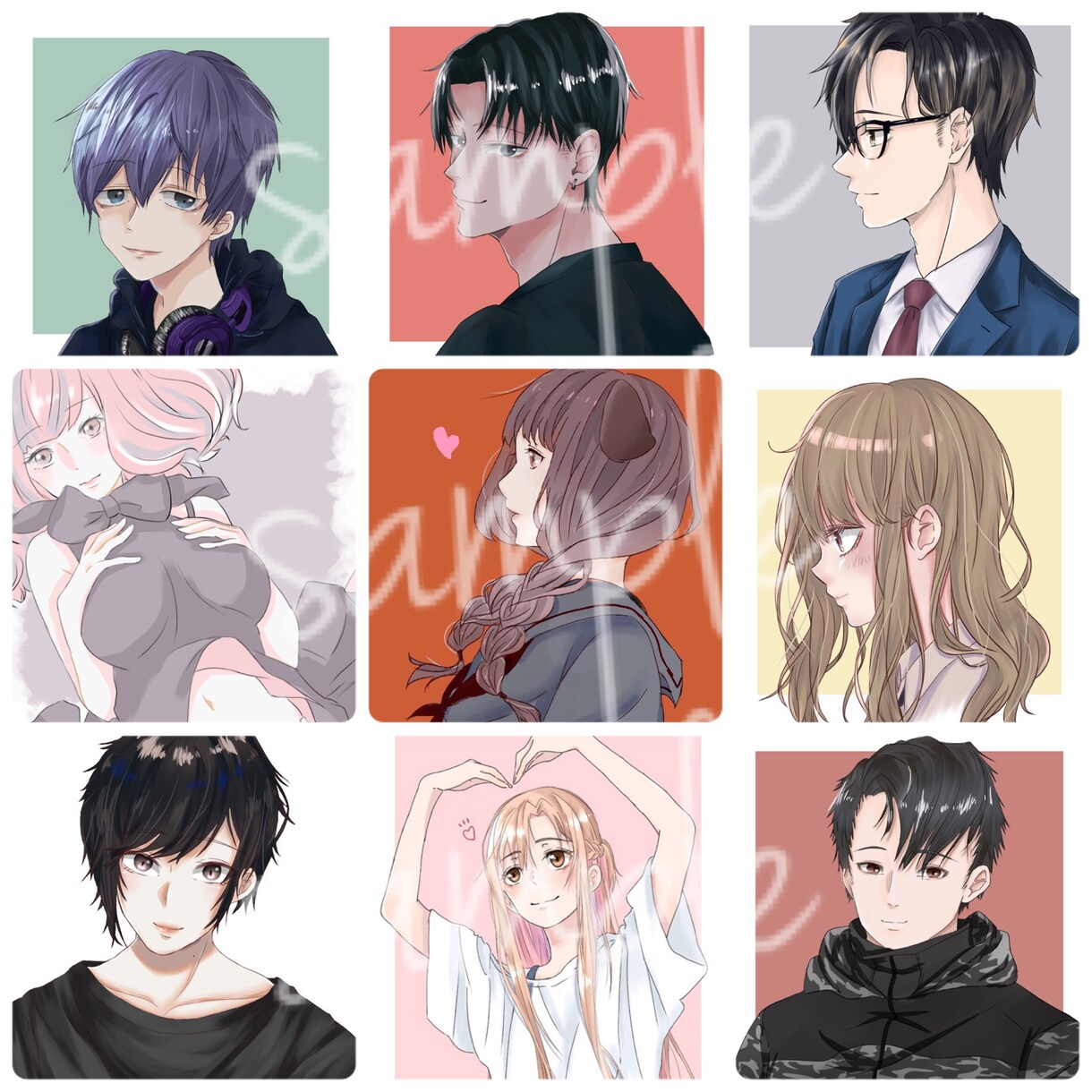 オリジナルアイコン作成します ゆるい絵のものから似顔絵、アニメ絵なんでも描けます！ イメージ2