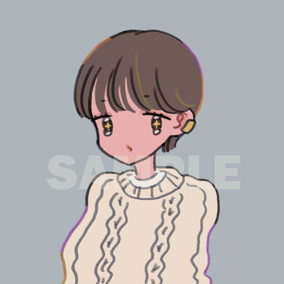 SNSアイコンに使える人物イラスト描きます SNSなどのアイコンに使える、シンプルおしゃれなイラスト。 イメージ1