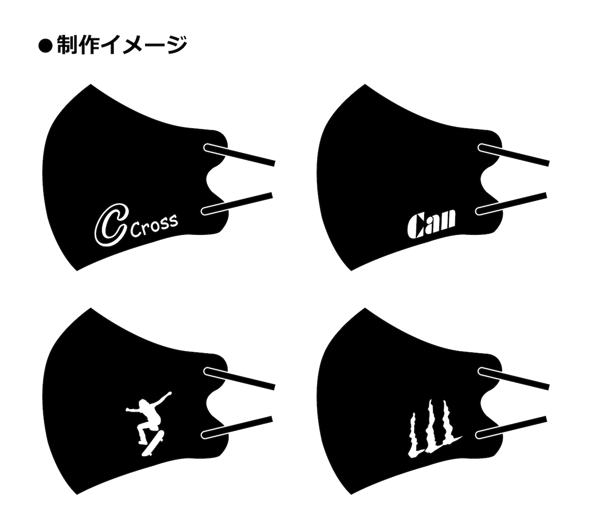 オリジナルマスク　チームマスクを制作いたします アイロンプリントでオリジナルマスクやチームマスクを作ります イメージ9