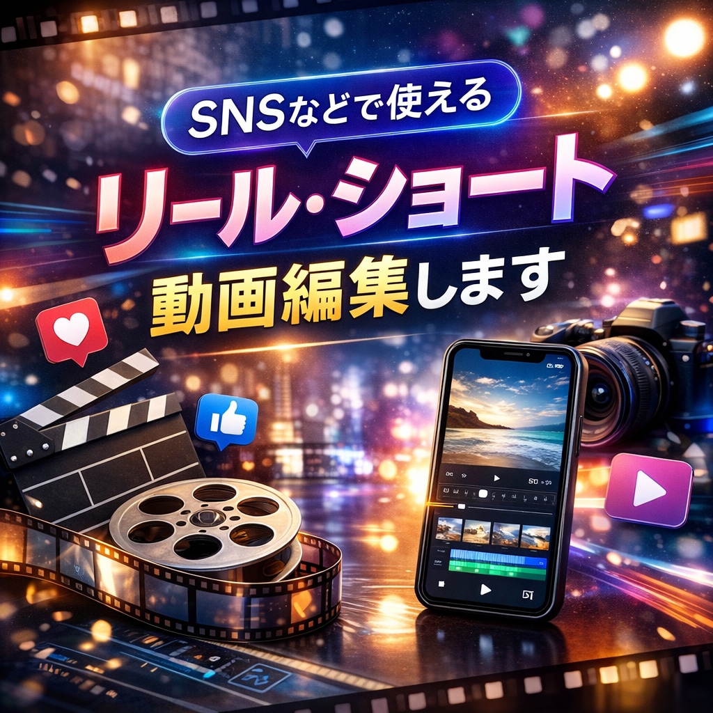 SNSなどで使えるリール・ショート動画編集します 丸投げOK／ご希望のイメージをお作りします！ イメージ1