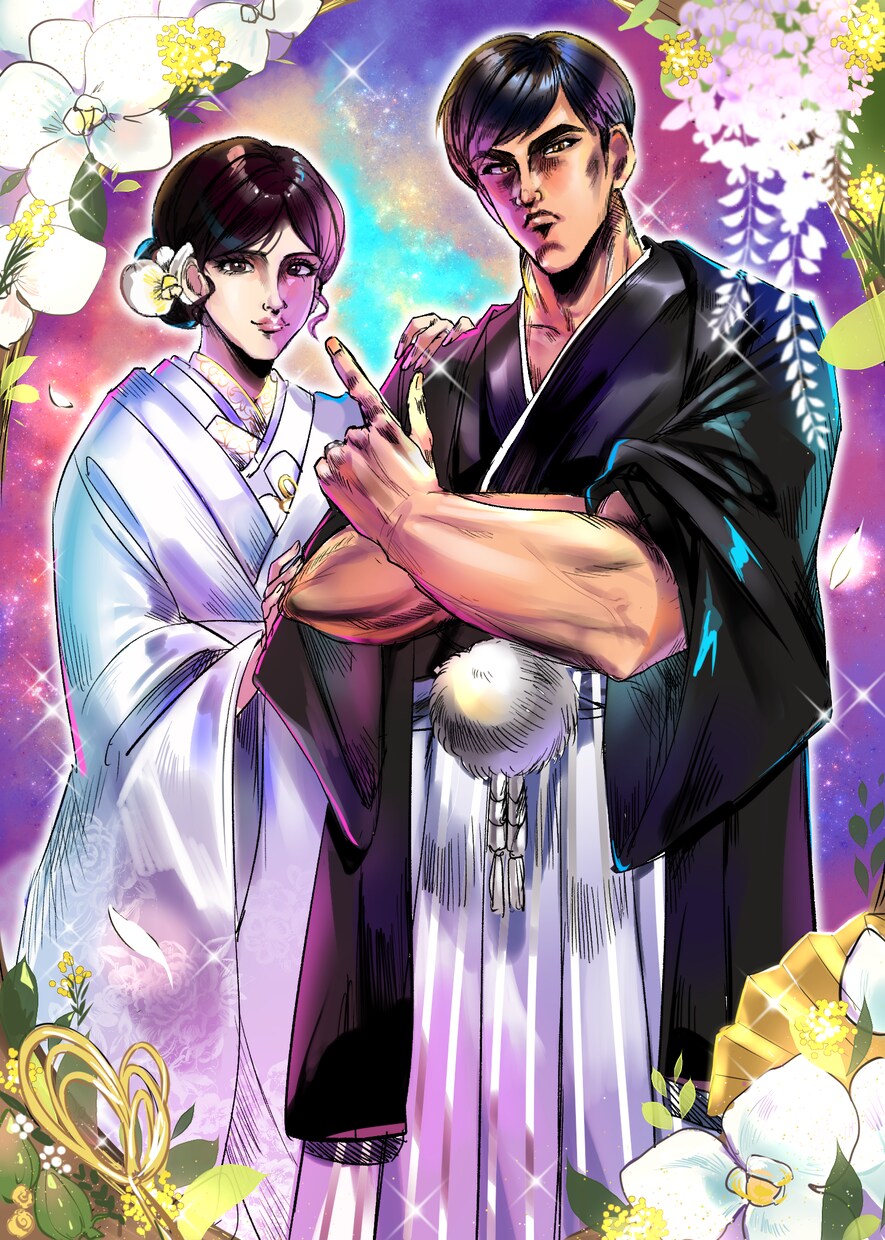 速筆！！お好みのタッチで結婚式イラスト制作します ウェルカムボードに最適！どんな絵柄でも！和装・ドレスなど！ イメージ2