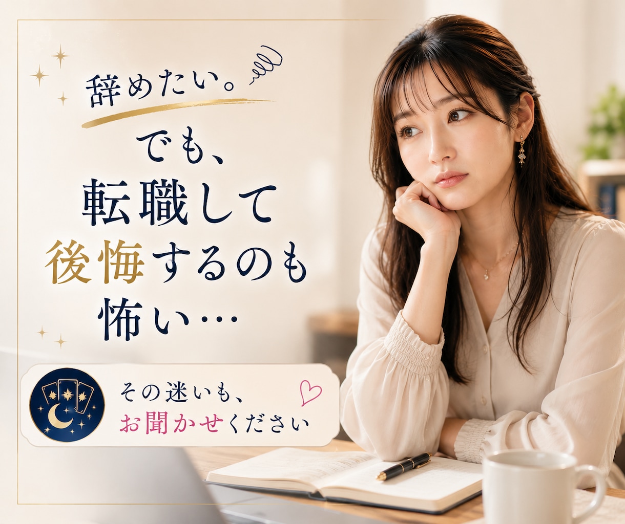 今の仕事を続けるか転職するかタロットで占います タロット×心理視点で今後の仕事の選択を読み解きます イメージ2