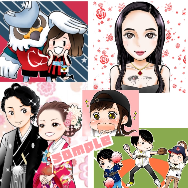 SNSアイコン 名刺 イラスト似顔絵 描きます 可愛くデフォルメ・ちびキャライラストにします⭐︎ イメージ6