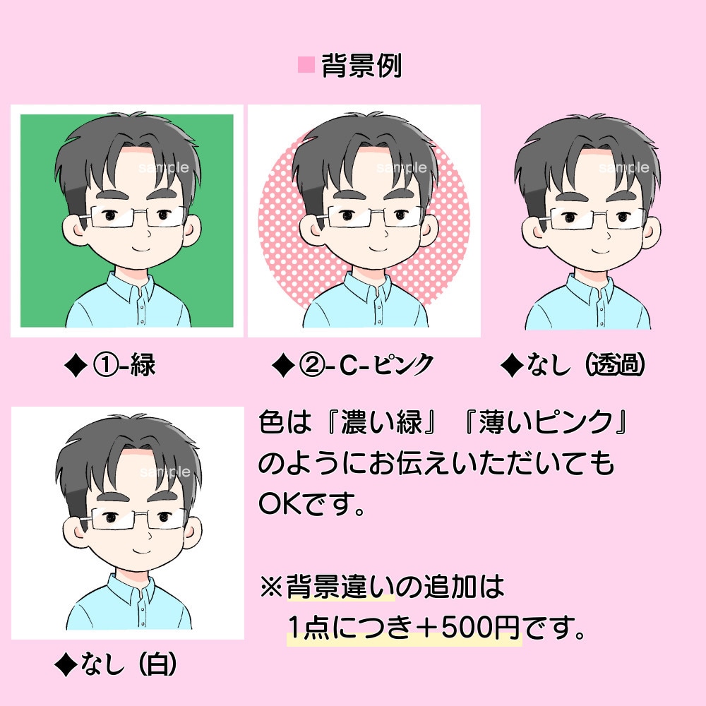 商用OK！ゆるっとシンプルな似顔絵アイコン描きます 番号を選んで簡単♪イメージ通りのアイコンお届けします◎ イメージ9