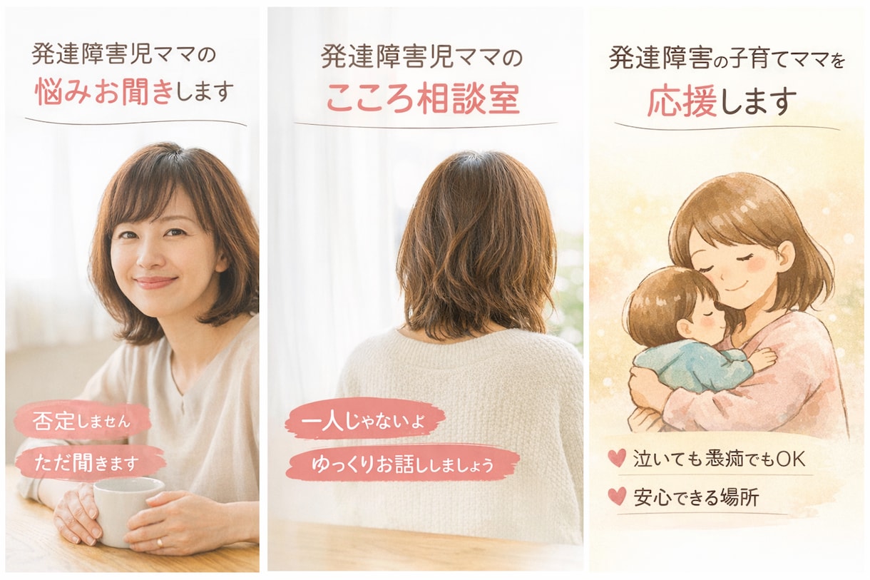 発達障害児を育てる母親の悩み聞きます 「ちょっと話を聞いてほしい」その気持ちだけで大丈夫です。 イメージ1