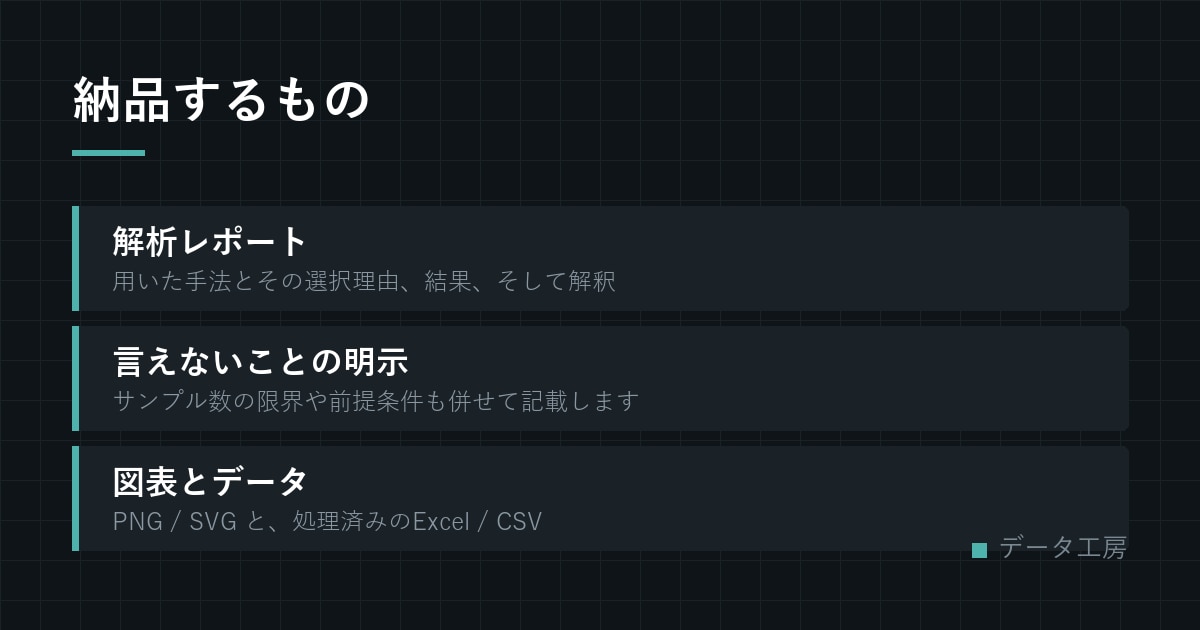 卒論・修論の統計解析を代行します どの検定を使うかから決めて、結果の意味も説明します イメージ2