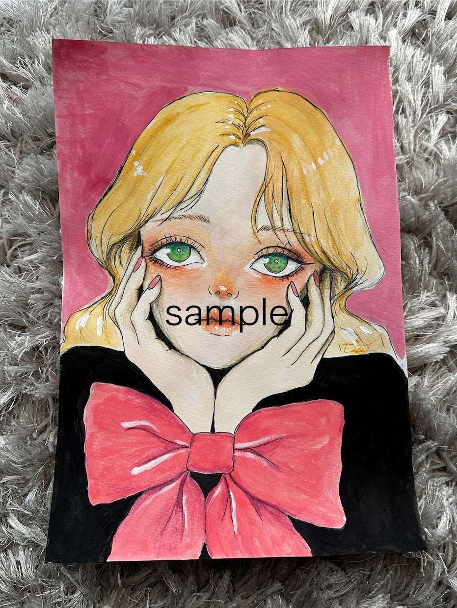 透明水彩×繊細タッチ。世界観のある美少女を描きます 「ふんわり、でも印象に残る一枚を」透明水彩で、丁寧に描きます イメージ2