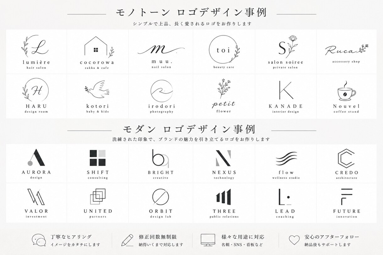 印象に残るおしゃれなロゴをデザインします シンプルで使いやすい、あなただけのロゴを制作 イメージ3