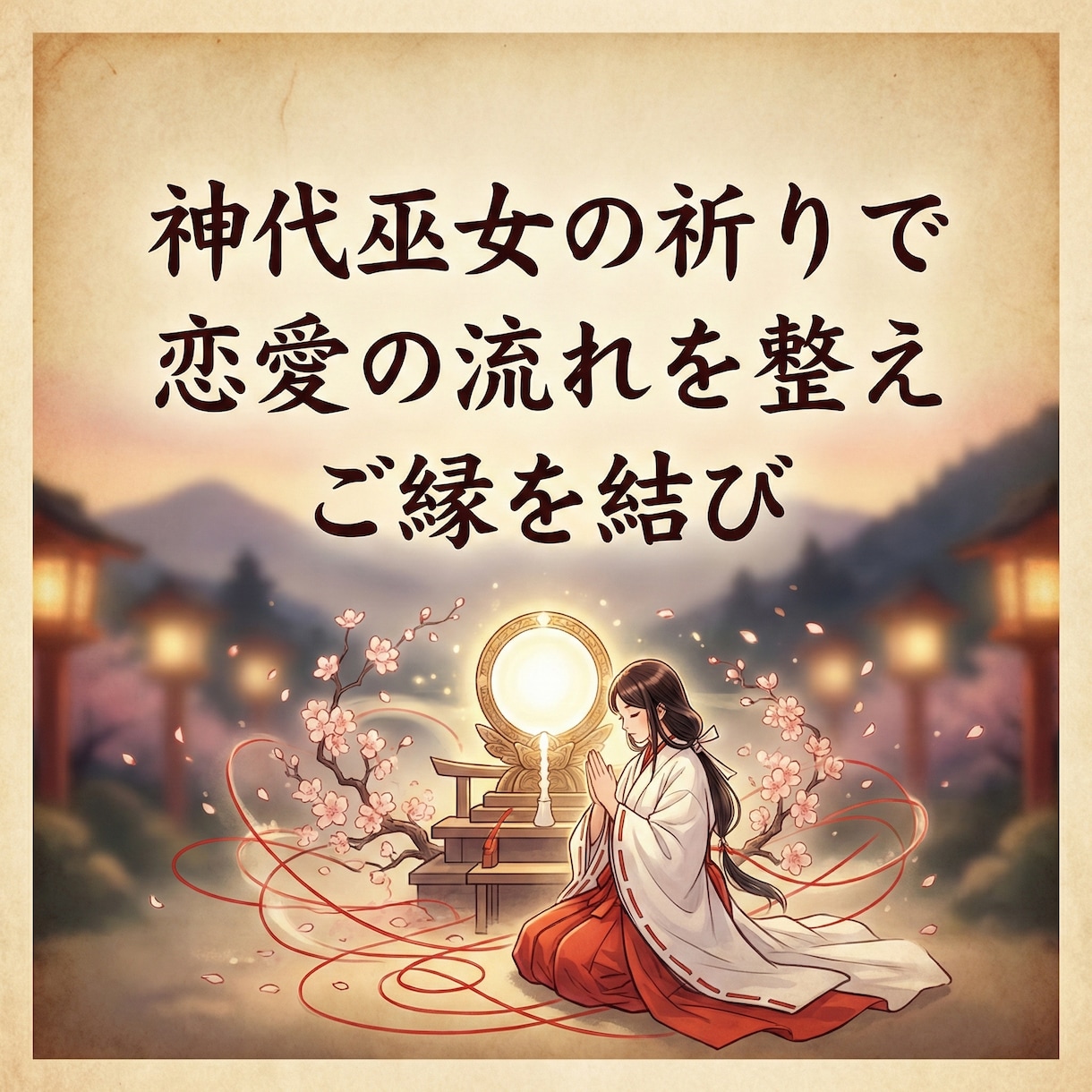 神代巫女の祈りで恋愛の流れを整えご縁を結びます 恋に向かう意識を整え自然なご縁が巡る状態へ導きます イメージ9