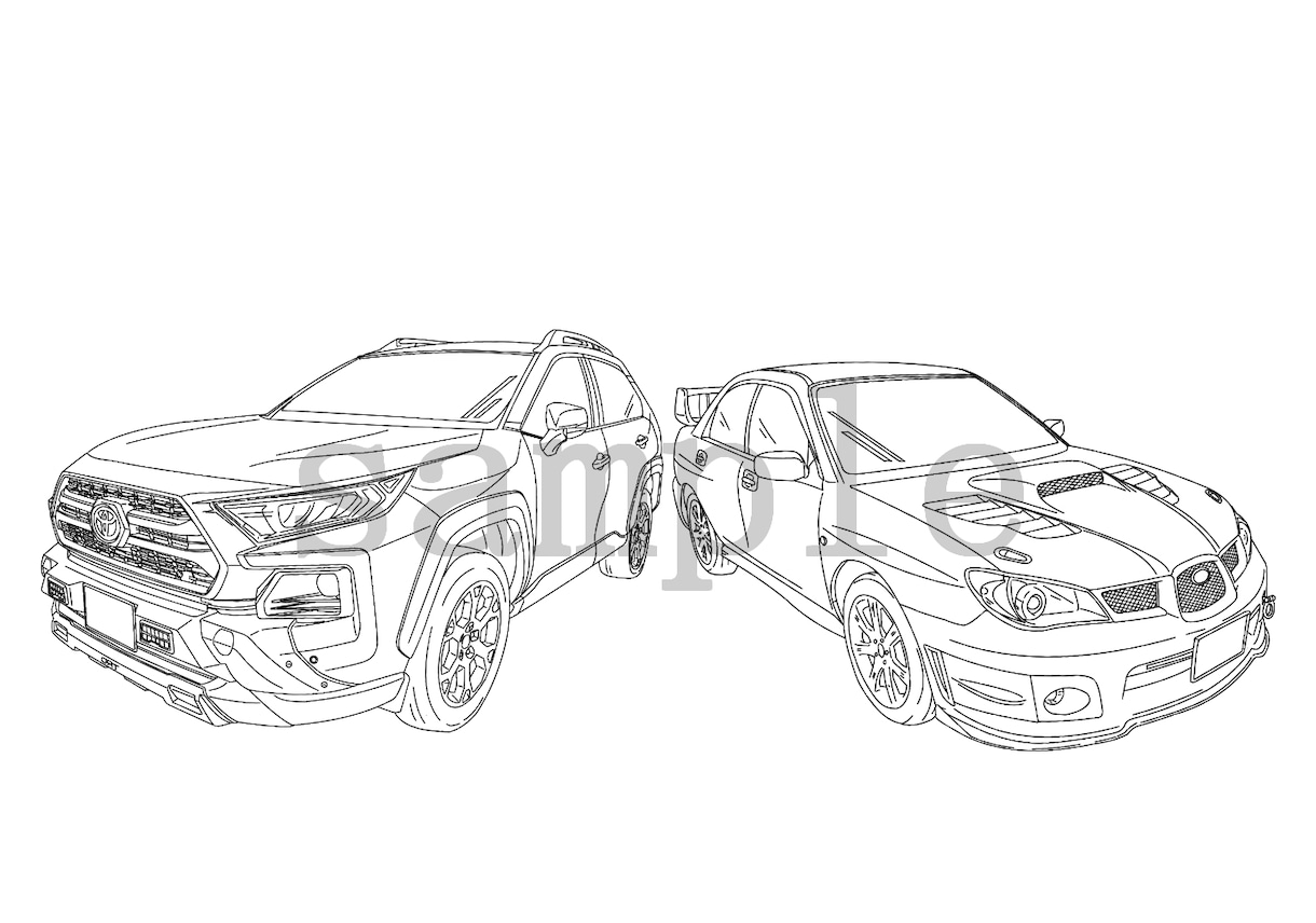 世界にひとつだけの「愛車イラスト」制作いたします 一枚一枚写真を見てでの手書きです。 イメージ1