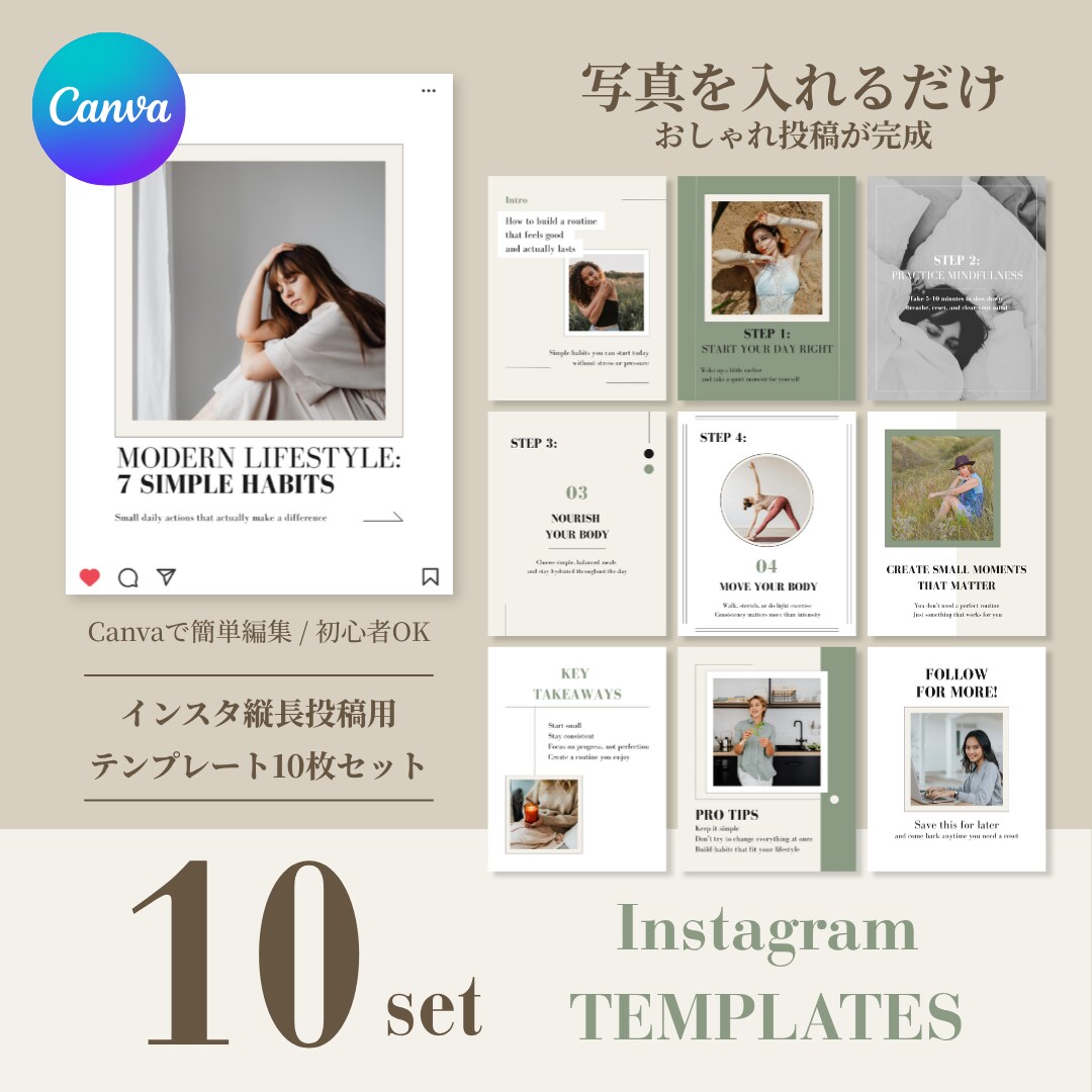 写真を入れるだけ！おしゃれ投稿作ります Canvaで簡単編集！初心者でも安心 イメージ1