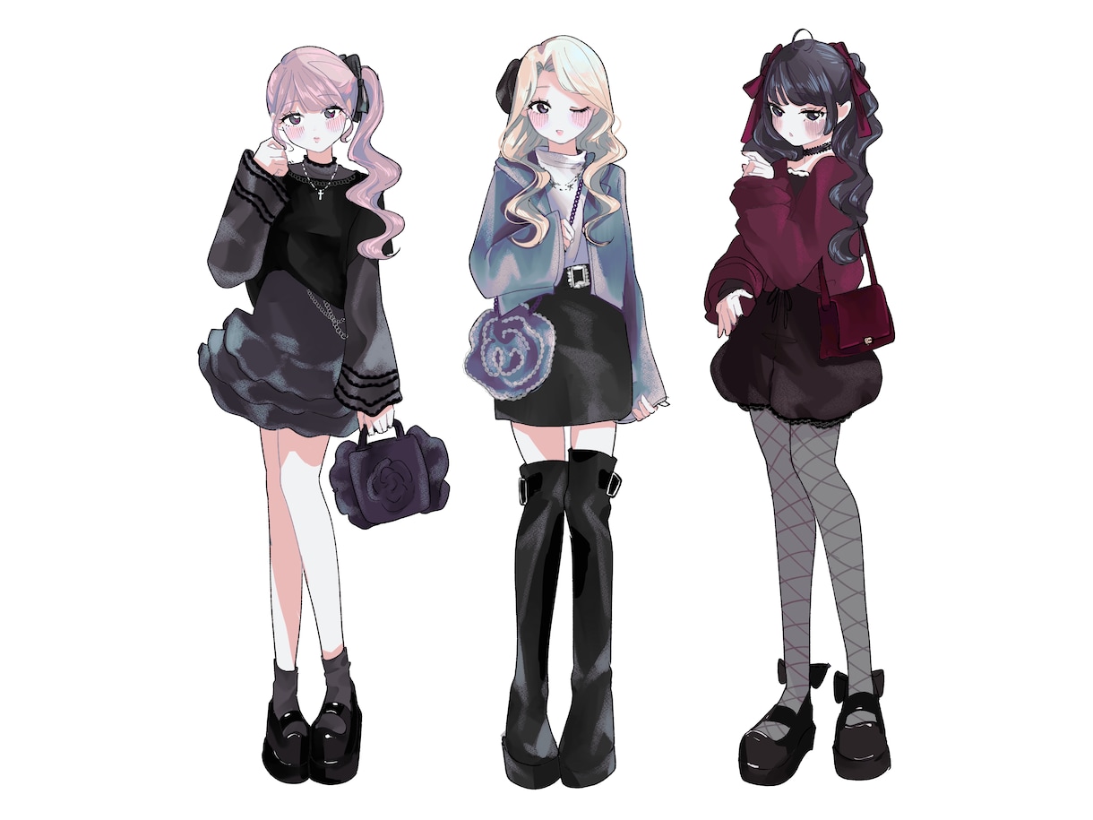 オシャレでキュートな女の子を描きます 女の子のファッションイラストが得意です！ イメージ1