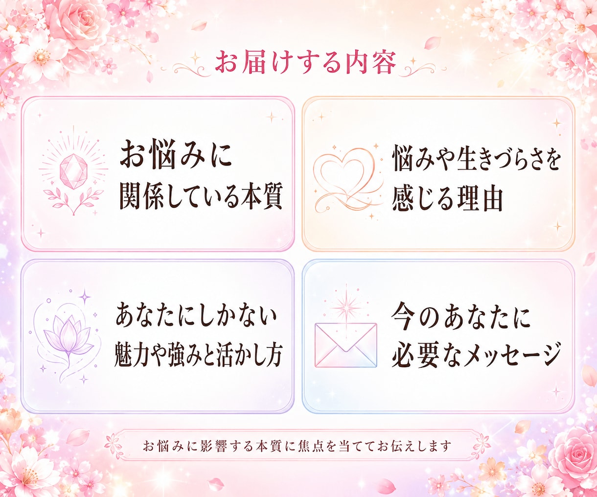 悩み浄化◆もう迷わないで♡魂が望む幸せ読み解きます 本来の自分を知り心を癒す◆本質リーディング＆3日間ヒーリング イメージ4