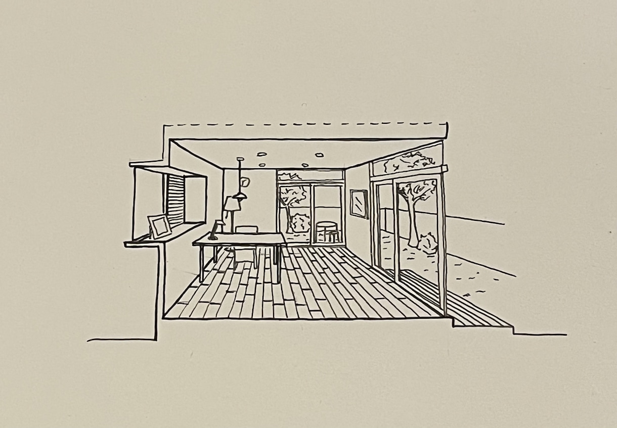手描きで作る内観パース／家具配置も対応できます インテリアのプロが手描きで魅せる空間提案。今だけ割引価格 イメージ4