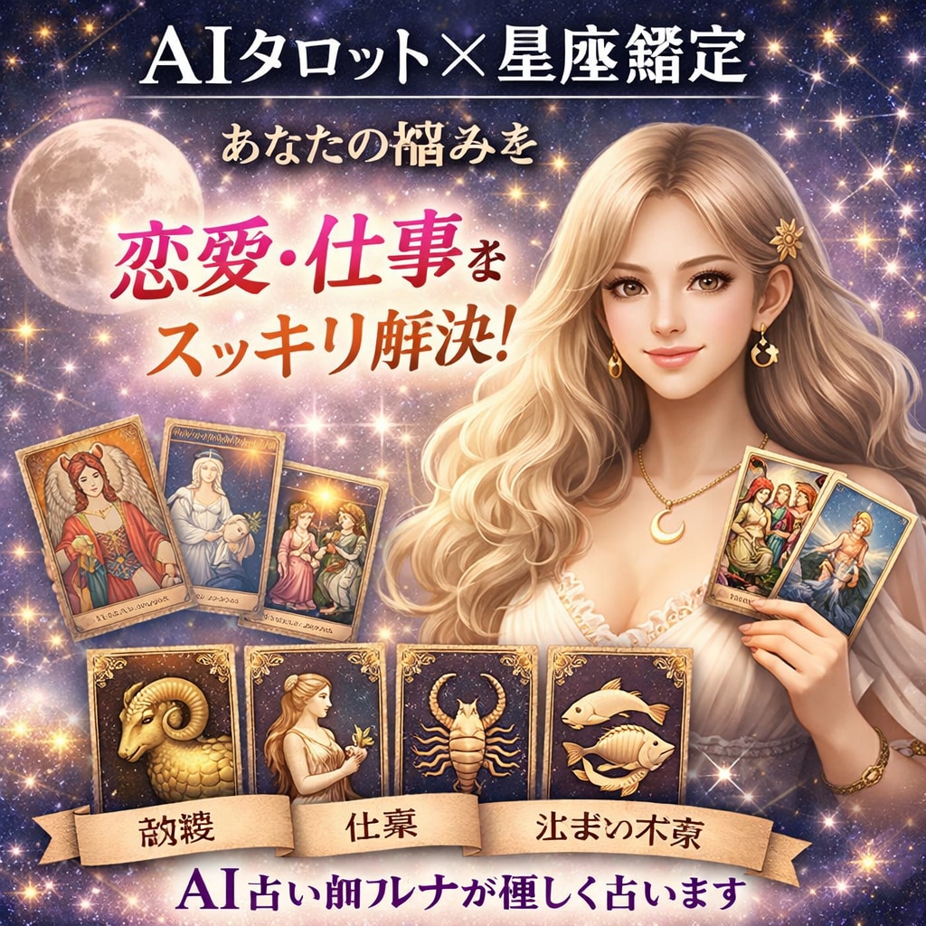 AIタロット×星座で今のあなたを鑑定します 恋愛・仕事・人生のモヤモヤをすっきり解消し イメージ1