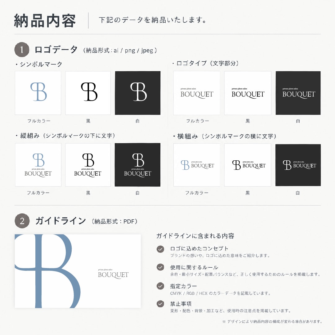 語れるロゴを丁寧に。フルセットでご提供いたします 【5名様限定キャンペーン】【修正無制限】【著作権譲渡】 イメージ2