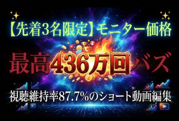 最高430万再生!離脱させない縦型編集します 冒頭の"つかみ"と飽きないテンポで最後まで見せます イメージ1