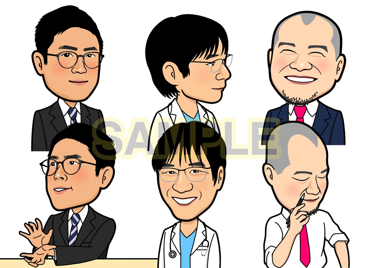 リアル過ぎない好印象な似顔絵お描きします SNS・名刺に最適なバストアップ似顔絵をお描きします！ イメージ6