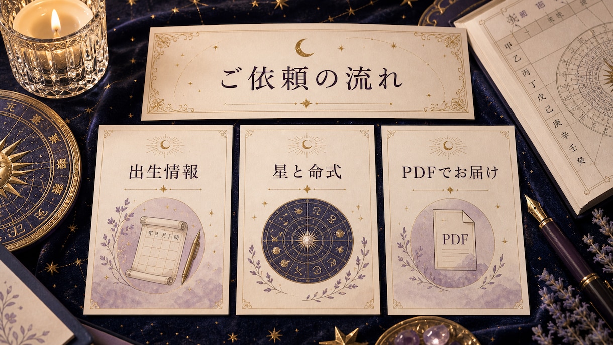 四柱推命×ホロスコープ自己理解鑑定書を作ります 本質・強み・恋愛・仕事の傾向を読み返せるPDFに整理 イメージ4