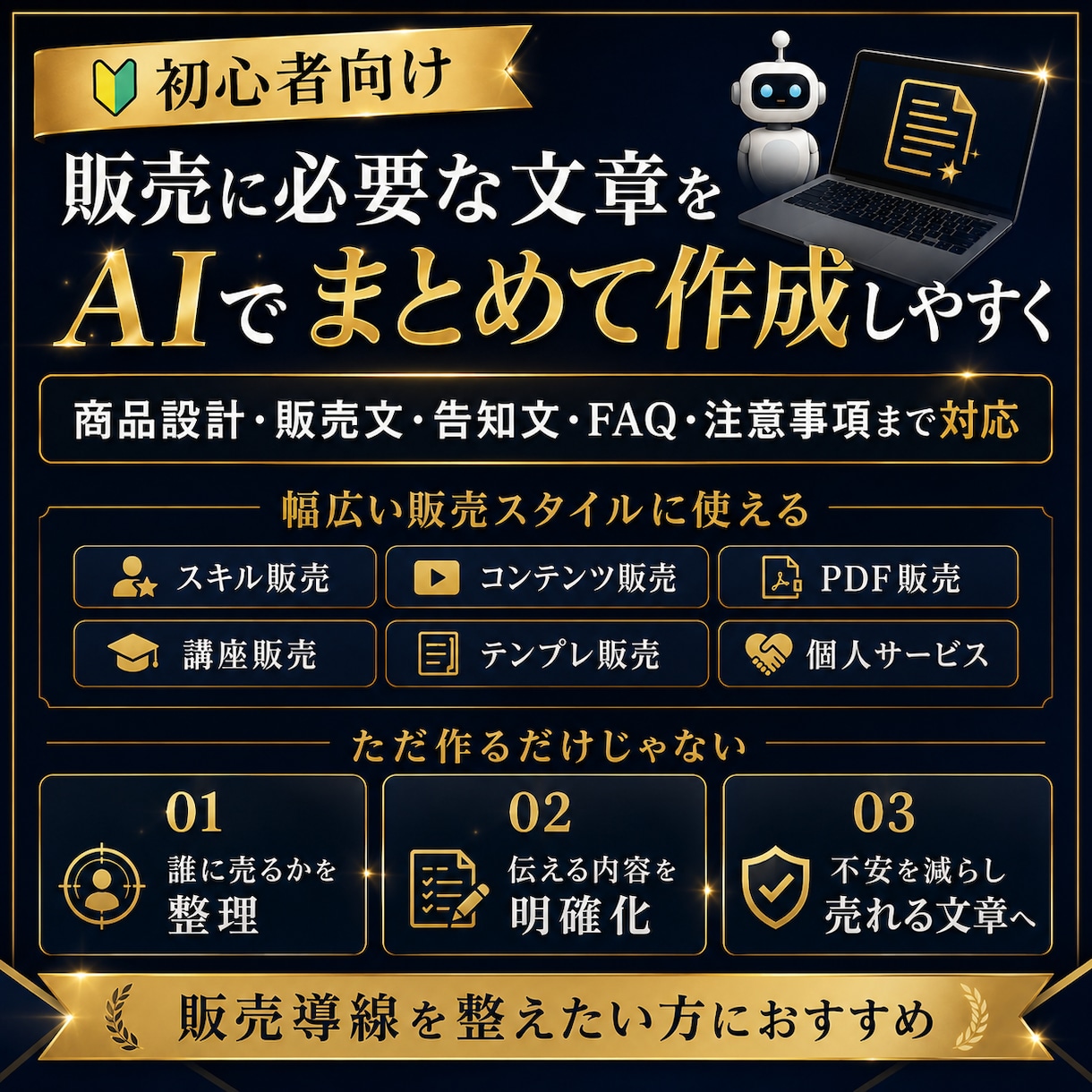 副業初心者向け販売ページ作成キットをお渡しします 売る文章で止まっている人へ。AIで迷わず作れる形に整えます イメージ3