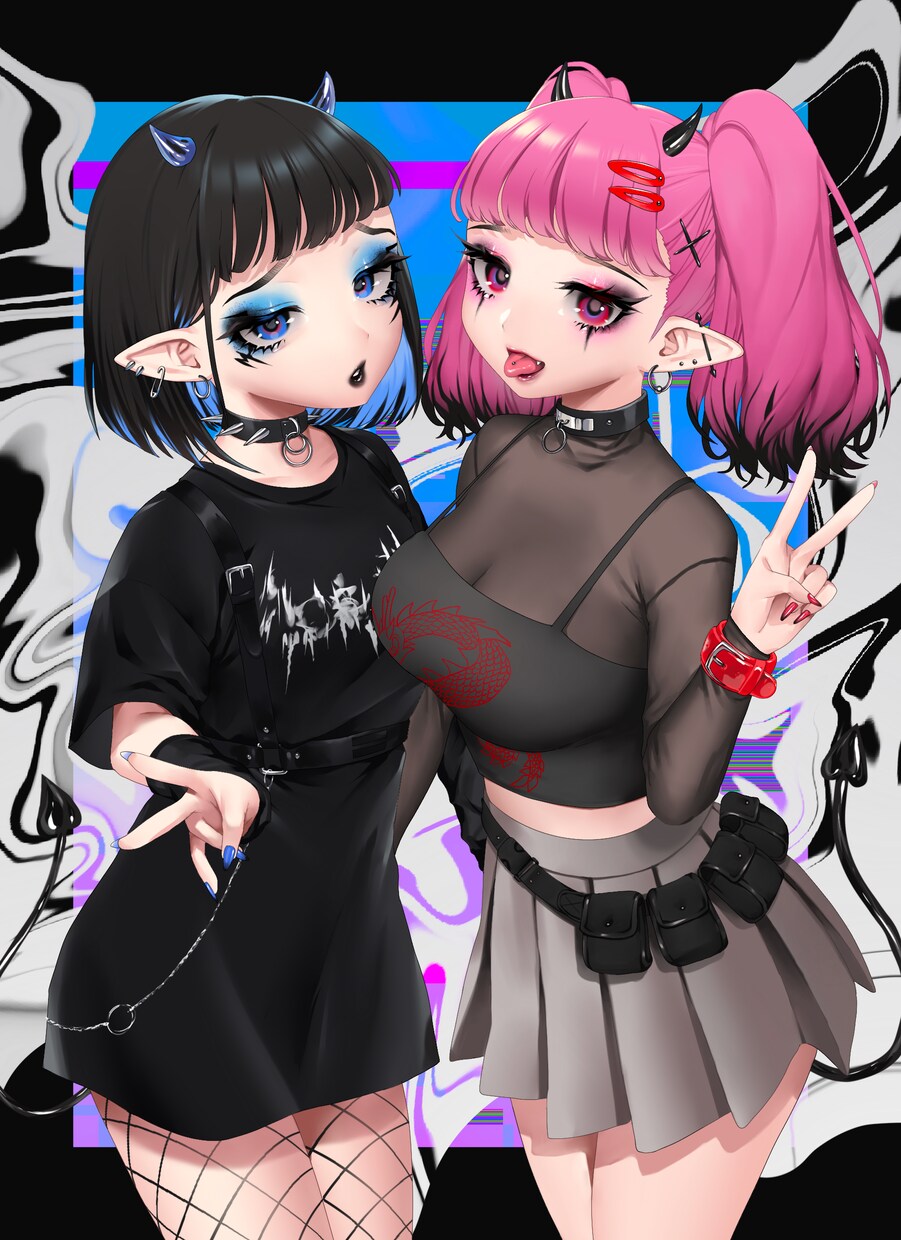 商用利用OK！背景＋人物イラストかきます バストアップ、全身絵、背景込みでお描きします イメージ3