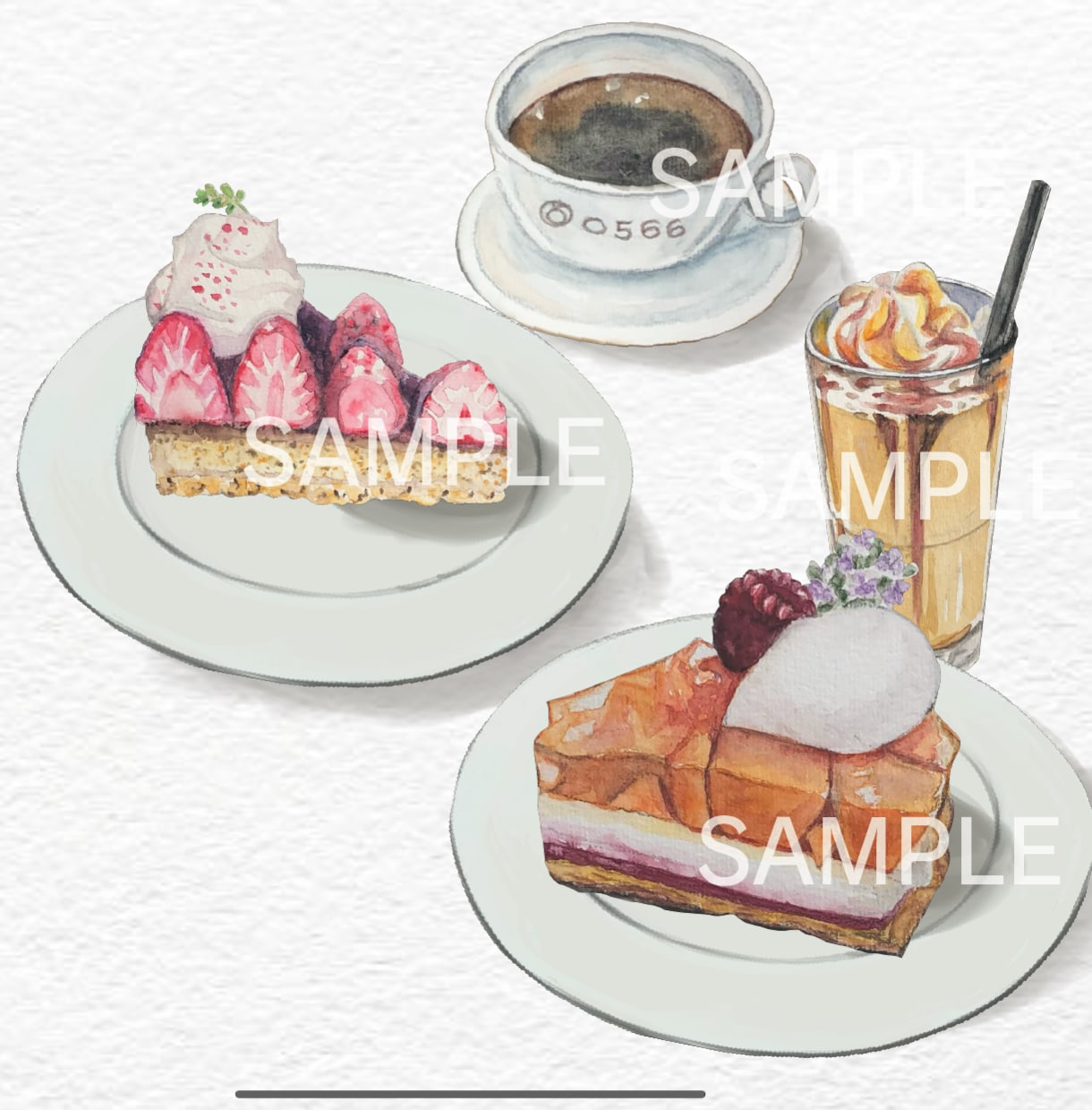 美味しそうな水彩アナログフードイラスト描きます 挿絵、メニュー、インテリア、贈り物に！手描き水彩を低価格で イメージ2