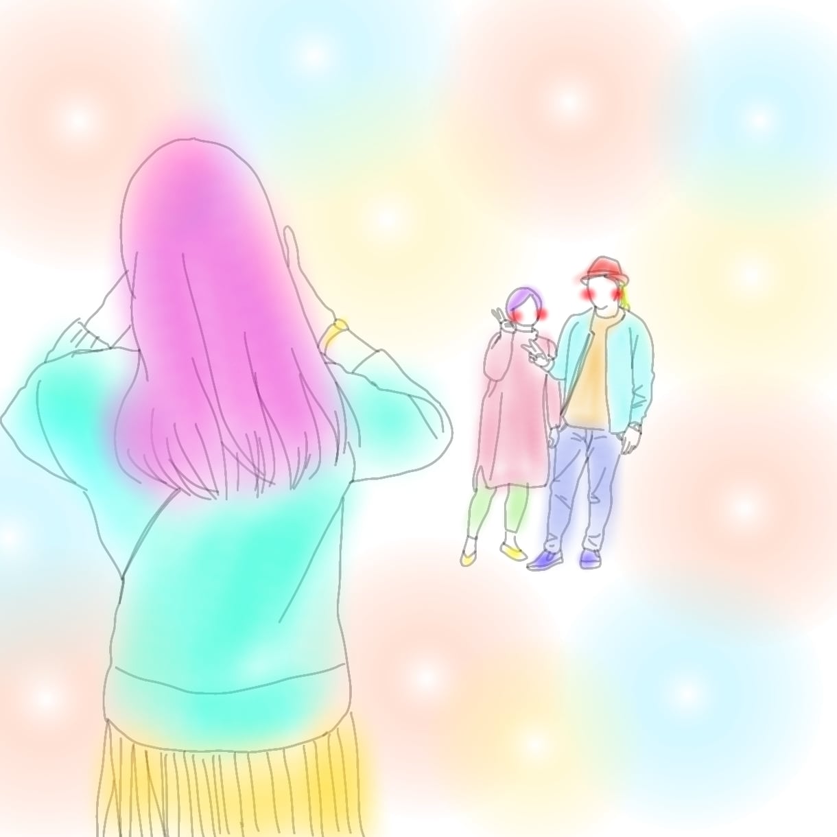 写真をトレースして線画イラストを作成します カラフルでゆるふわなイラストにいたします。 イメージ8