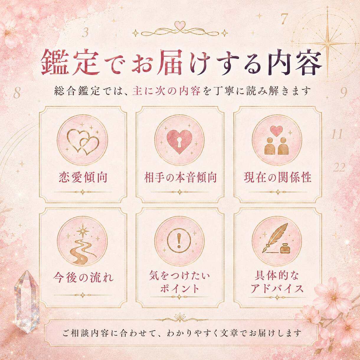恋愛数秘で相性や気持ちを丁寧に鑑定します あの人の気持ちや相性を優しく丁寧に鑑定 イメージ3