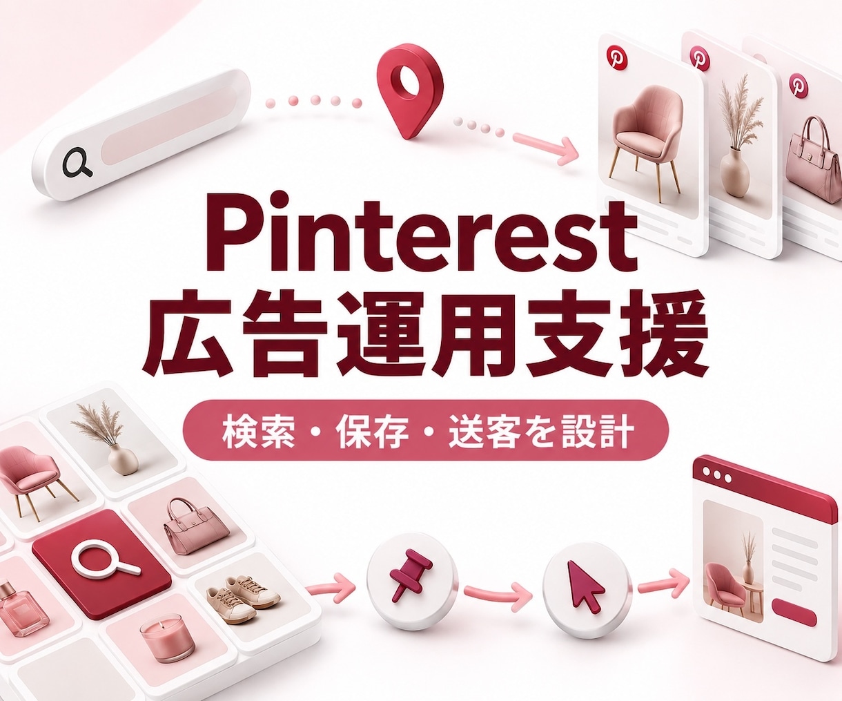 Pinterest広告を設計・運用・改善します 検索・保存からサイト送客まで1か月伴走 イメージ4