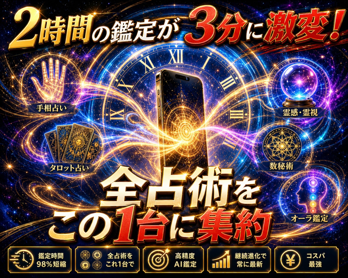 スマホ１台で！2026最新AI画期的な占いをします 会話で占う98％自動化新時代のAIで占術は無限大！初心者でも イメージ2