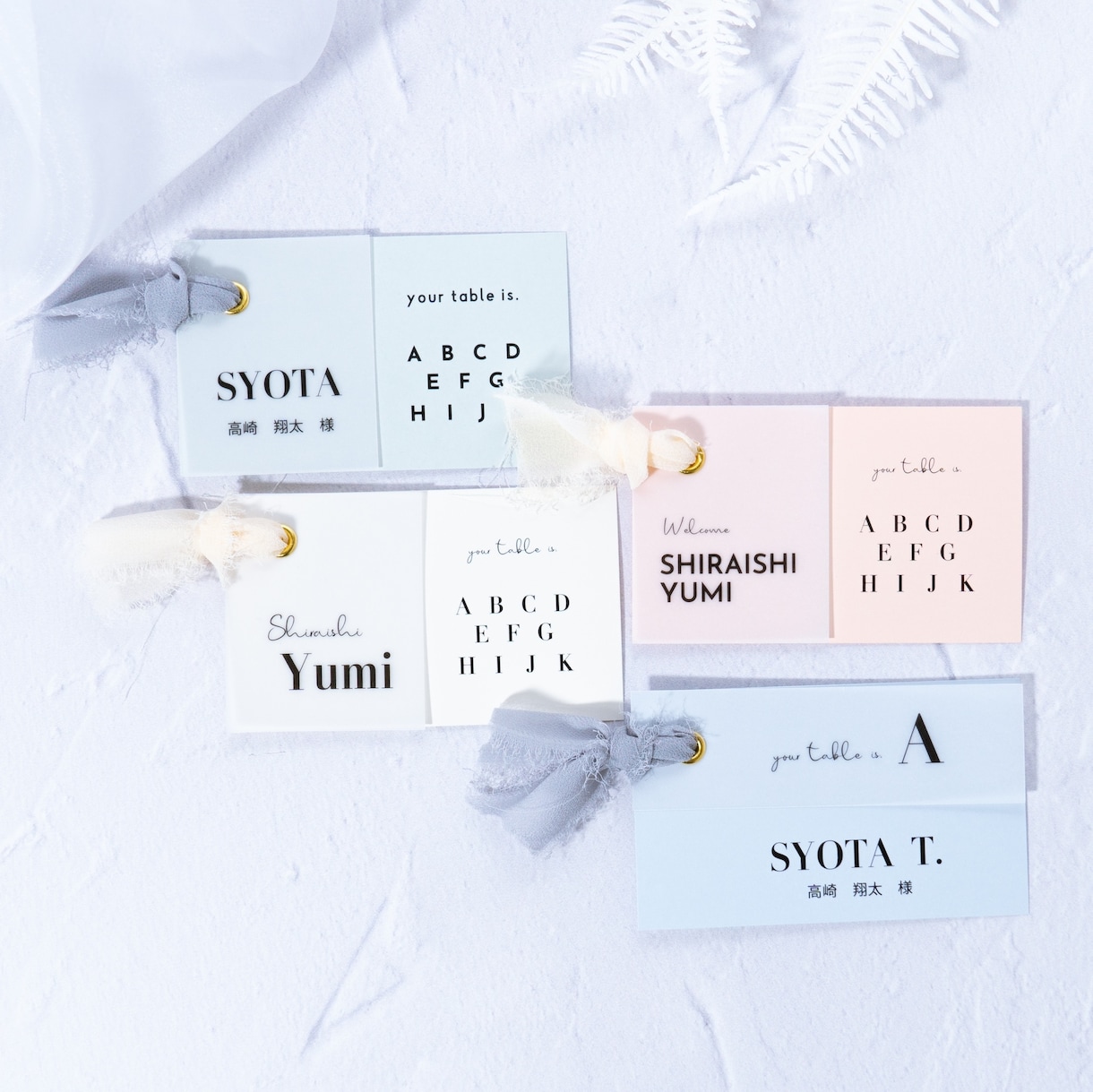 結婚式用❂エスコートカード・席札を制作します ウェルカムスペースを素敵に彩るアイテム♡ イメージ1