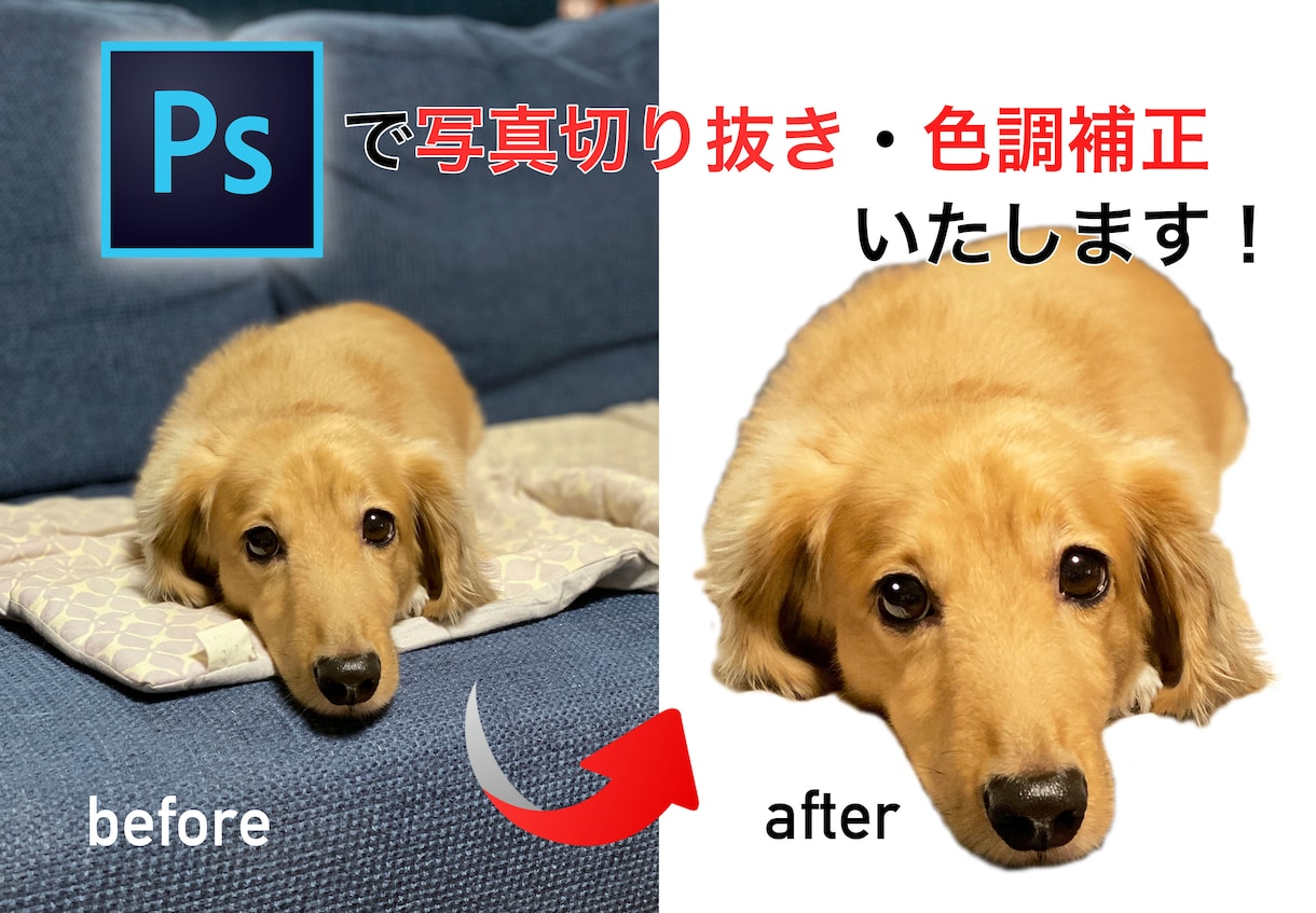 photoshopで写真の切り抜きいたします 写真を可愛く切り抜き・色調補正いたします！ イメージ1