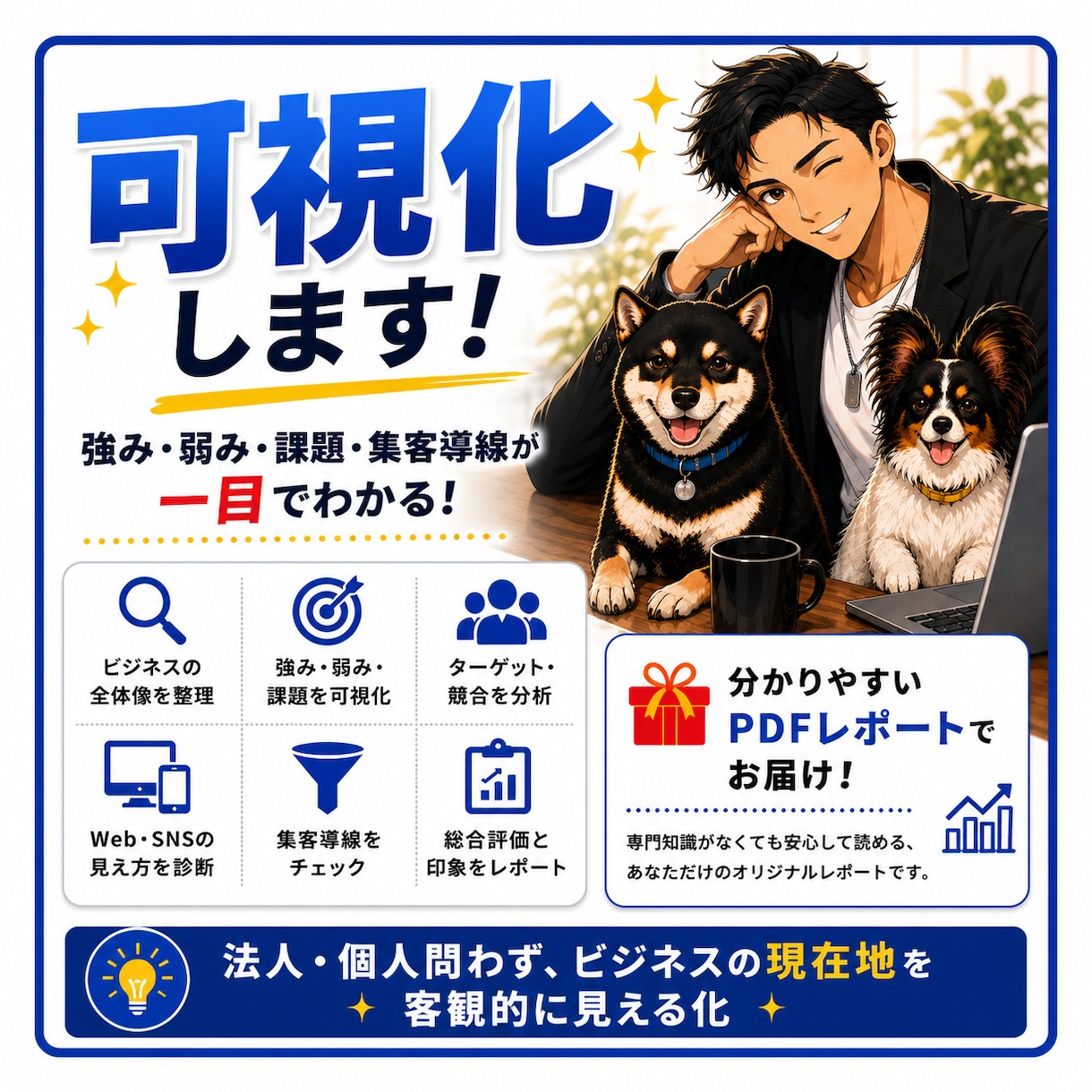 AIを用いてあなたのビジネスを可視化します 法人・個人問わず、ビジネスの現在地を客観的に見える化 イメージ1