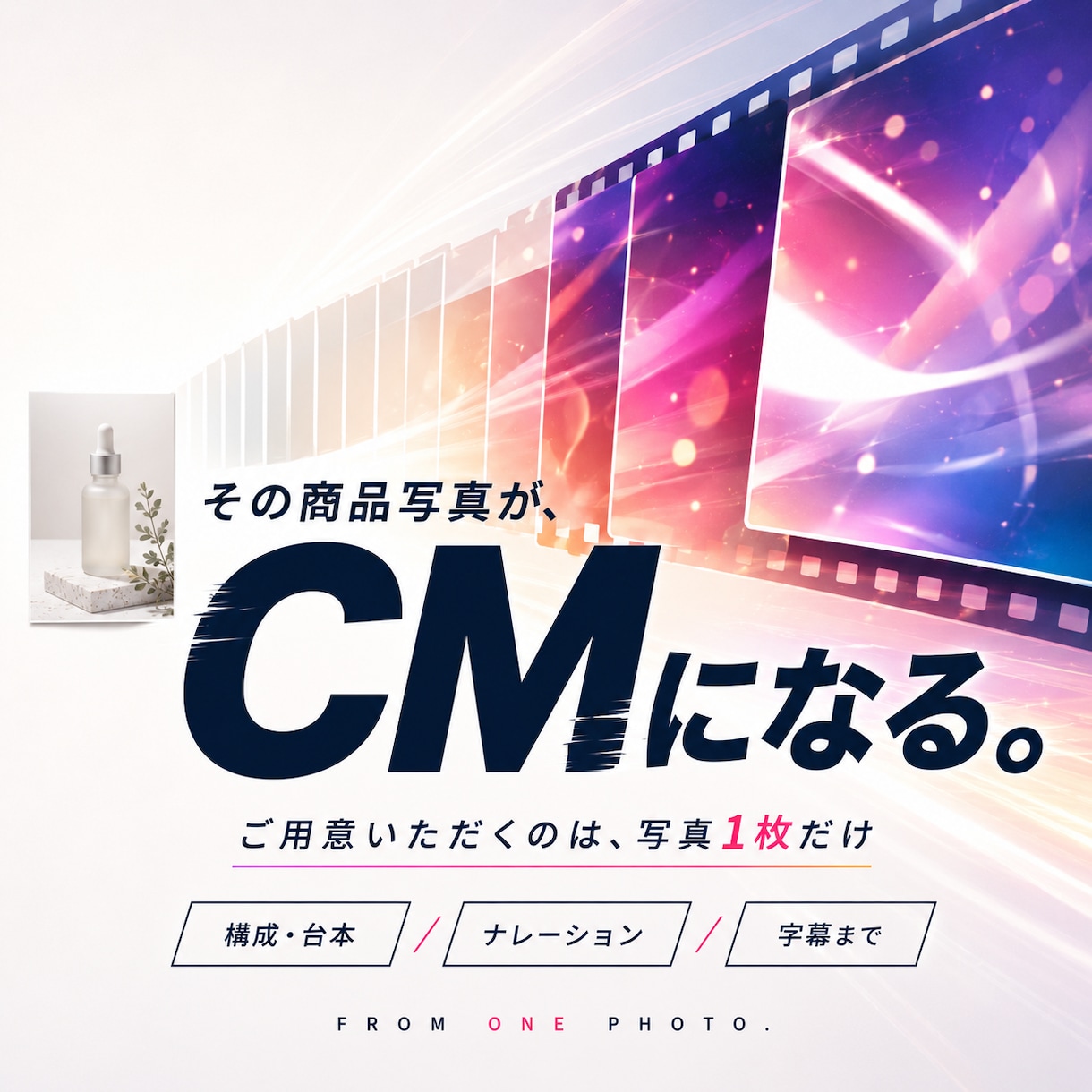 モニター価格！商品動画・SNS向けCMを制作します 写真1枚から15秒CM｜BGM・編集込み｜最短2日でお届け イメージ1