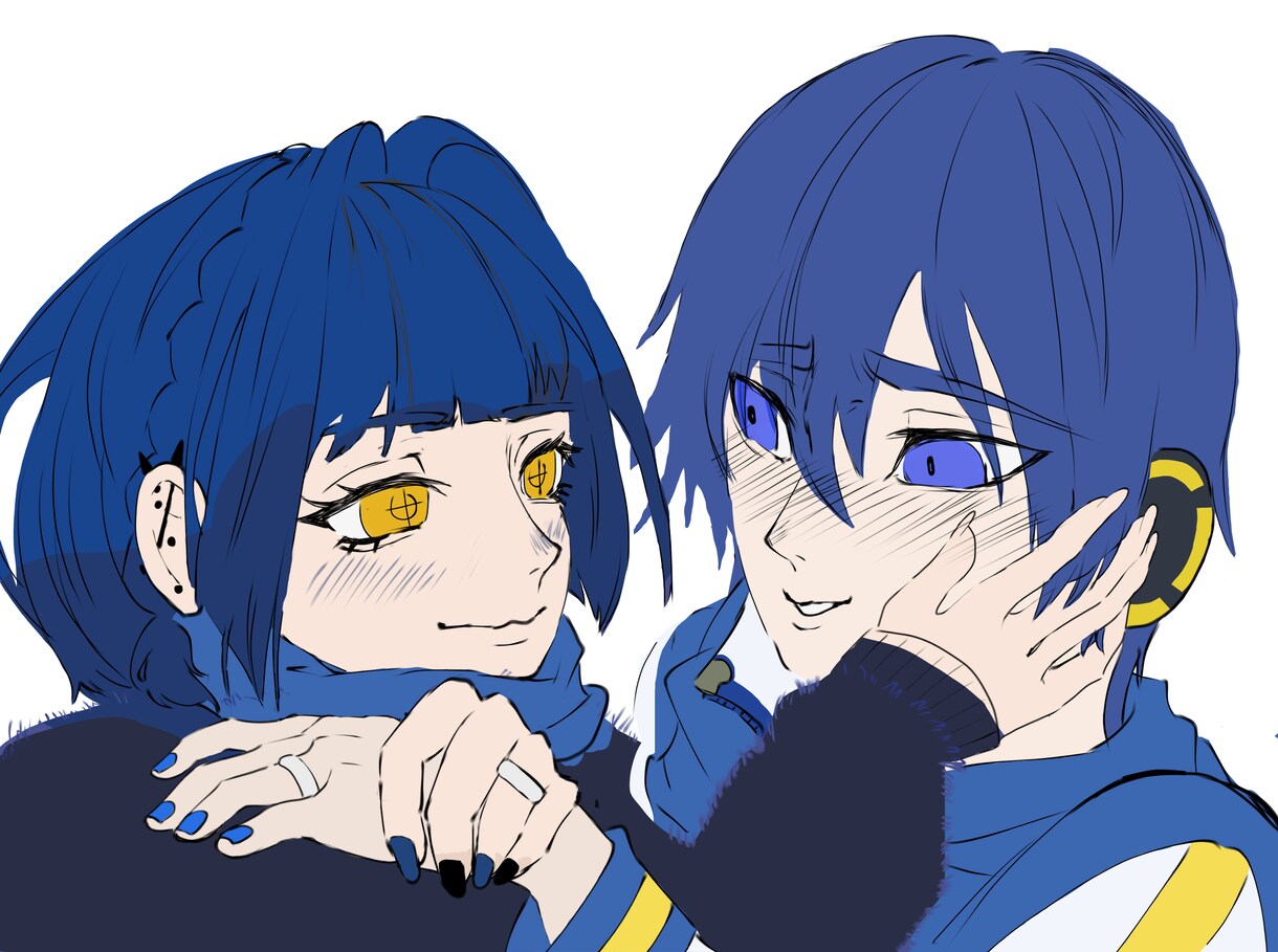 青髪・ピアス・厚塗り｜個性が光るアイコン描きます 中性的な雰囲気や細かいアクセも丁寧に。あなただけの1枚を。 イメージ1