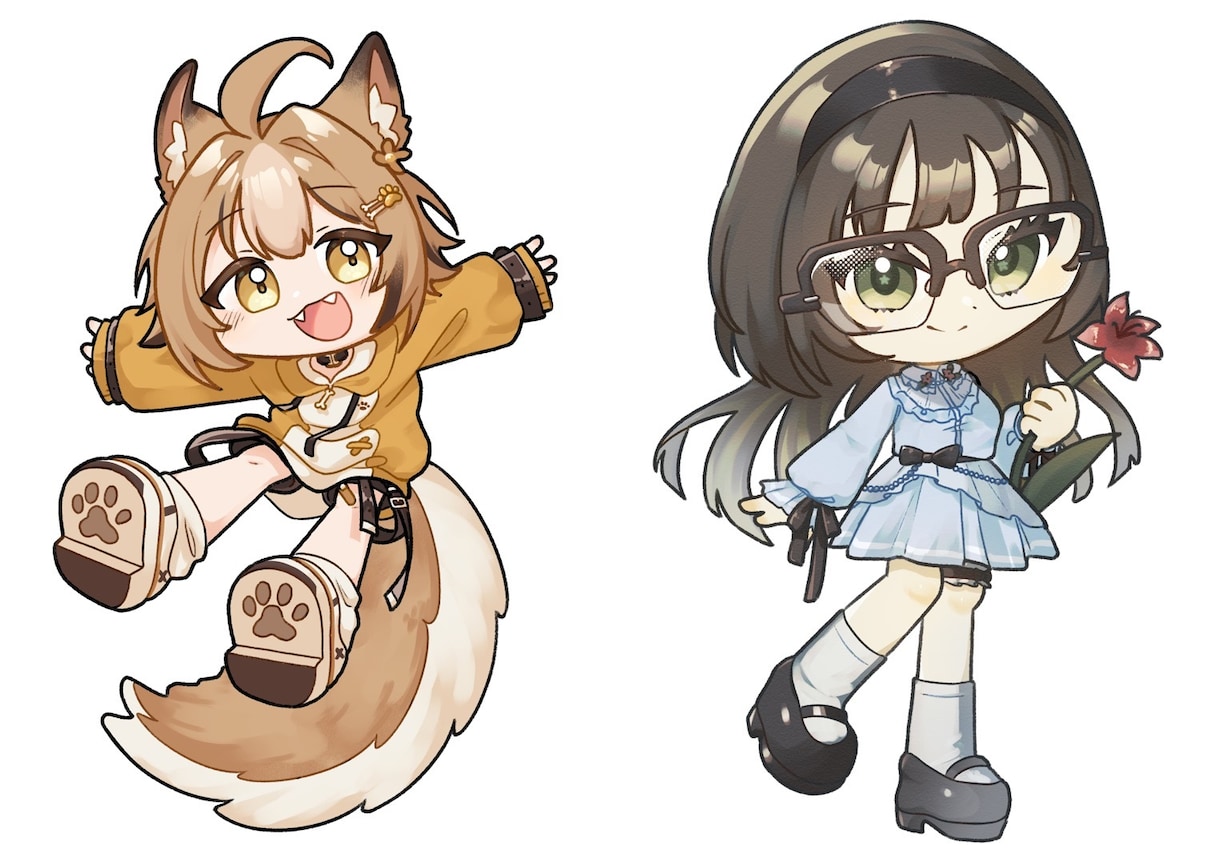 6月末まで特別価格！商用ミニキャラ作成します 全身含めてこのお値段！商用利用も可能！アイコンにもおすすめ！ イメージ10