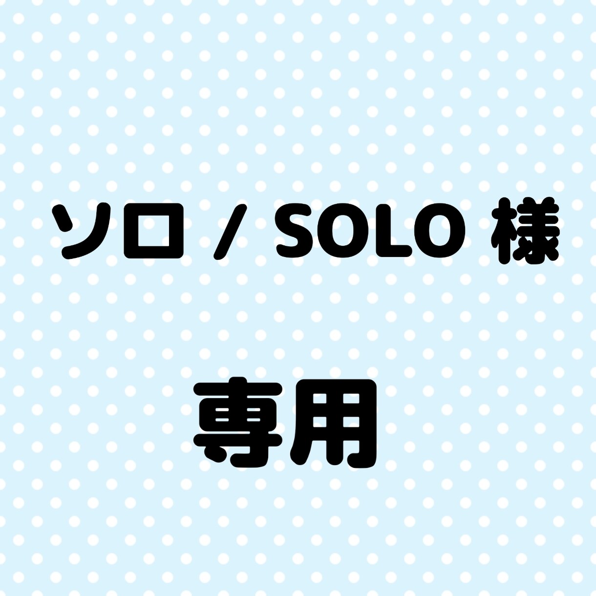 ソロ / SOLO様専用になります ソロ / SOLO様専用です。